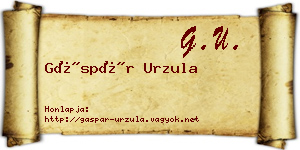 Gáspár Urzula névjegykártya